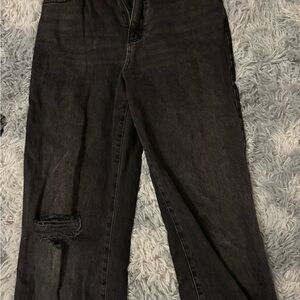 Garage Denim Black Wide Leg Jeans